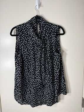 torrid Black and White Polka Dot Sleeveless Blouse Plus Size 00
